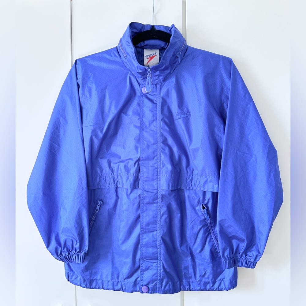 Vintage 90s Speedo Full Zip Convertible Hood Windbreaker – Royal Blue – S